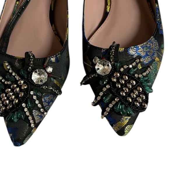 Circus by Sam Edelman size 10 rare black print damask flats rhinestone details - Picture 12 of 16